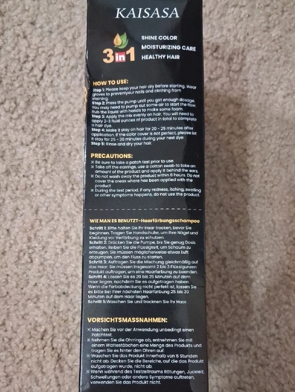 Kaisasa Black Hair Dye Shampoo - Black